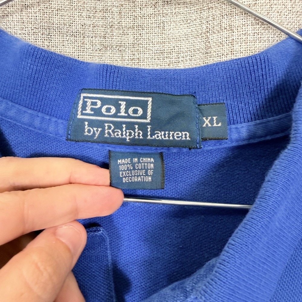 Polo Ralph Lauren Polo Shirt Mens XL Blue Pique Preppy Classic Pony Heritage - Picture 3 of 7